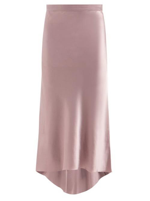 Raey - Bias Godet Silk Satin Midi Slip Skirt - Womens - Dusty Pink | Matches (US)