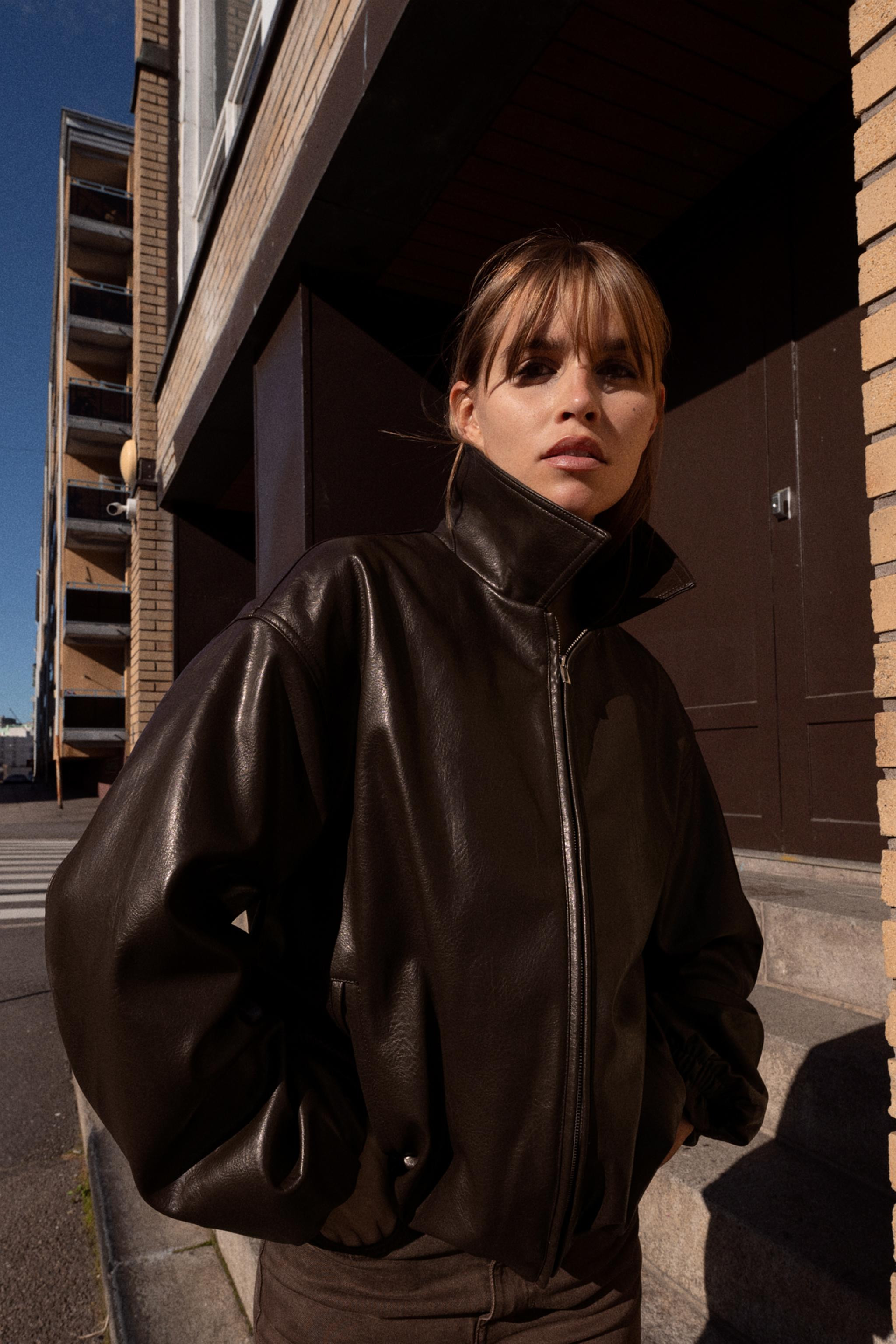 FAUX LEATHER BOMBER JACKET | Zara US