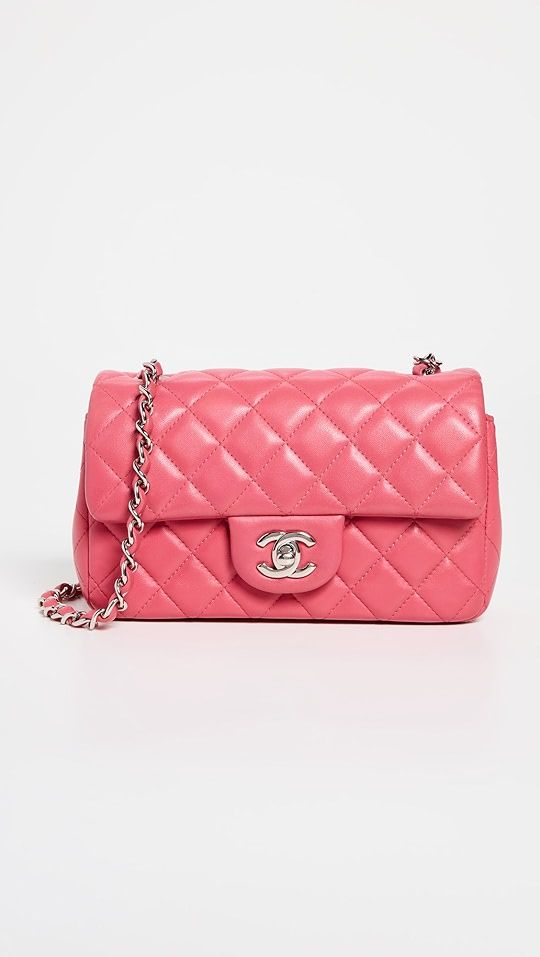 Chanel Pink Lambskin Rectangular Flap Bag | Shopbop