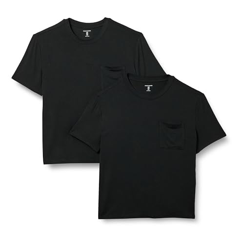Amazon Essentials Women's Jersey Relaxed-Fit Short-Sleeve Crewneck Pocket T-Shirt, Pack of 2 | Amazon (US)