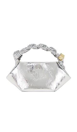 Ganni Bou Mini Metallic Bag in Metallic Silver. | Revolve Clothing (Global)