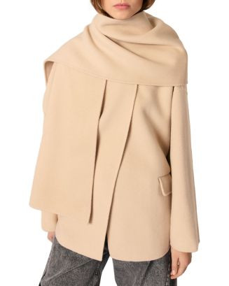 Maje Double-Faced Coat with Scarf   | Bloomingdale's Women | Bloomingdale's (US)