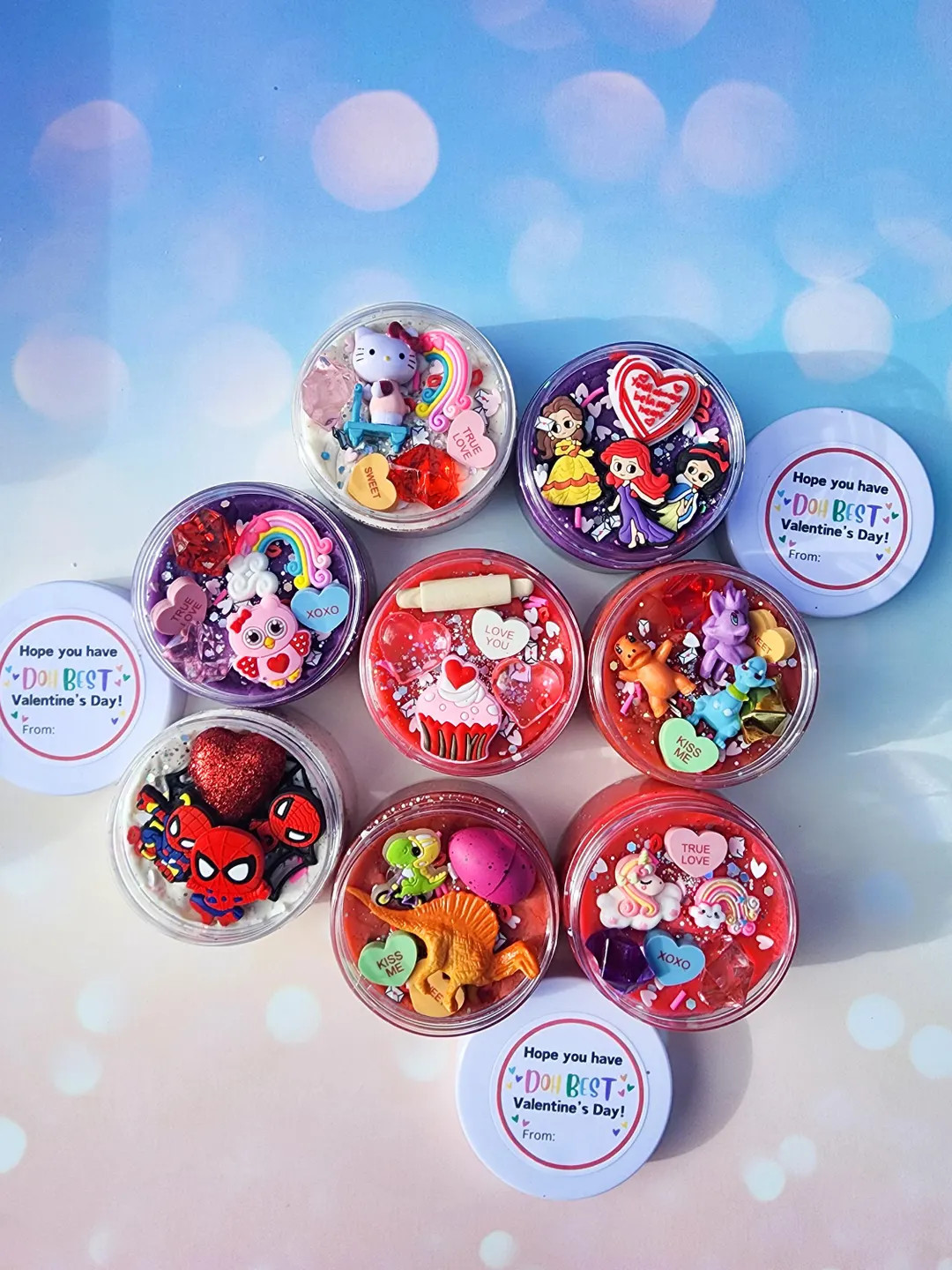 💖 Valentine Sensory Playdough Jars 💖4 oz | Ages 3+ | Perfect for Valentine’s Gifts & Part... | Etsy (US)