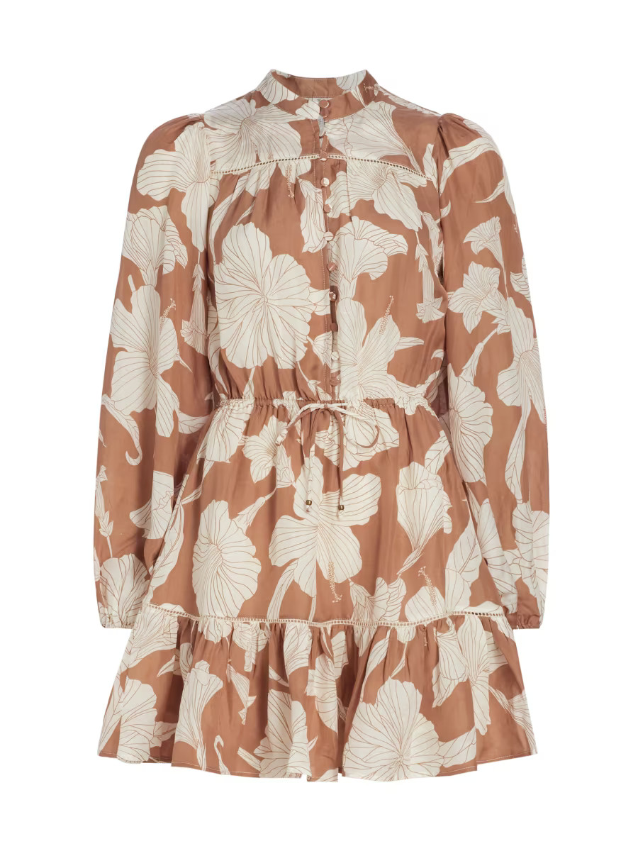 Amina Floral Drawstring Minidress | Saks Fifth Avenue