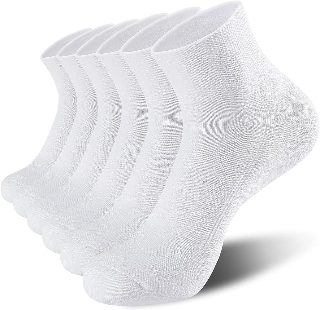 Lapulas 6 Pack Ankle Socks with Cushion, Athletic Running Sports Socks Anti-Blister Cotton Socks for Men and Women | Amazon (US)