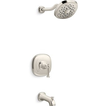 KOHLER Florez Rite-Temp Vibrant Polished Nickel 1-handle 5.97-in Round Bathtub and shower Faucet ... | Lowe's