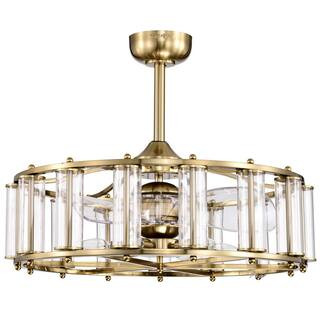 Warehouse of Tiffany Tobias 28.3 in. 6-Light Indoor Brass Ceiling Fan with Light Kit and Remote C... | The Home Depot