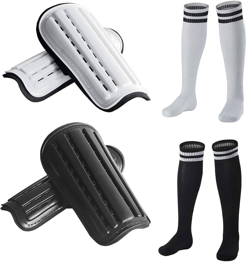 2 Pairs Soccer Shin Guards & 2 Pairs Soccer Socks for Adults and Teenagers, Protective Gear Socce... | Amazon (US)