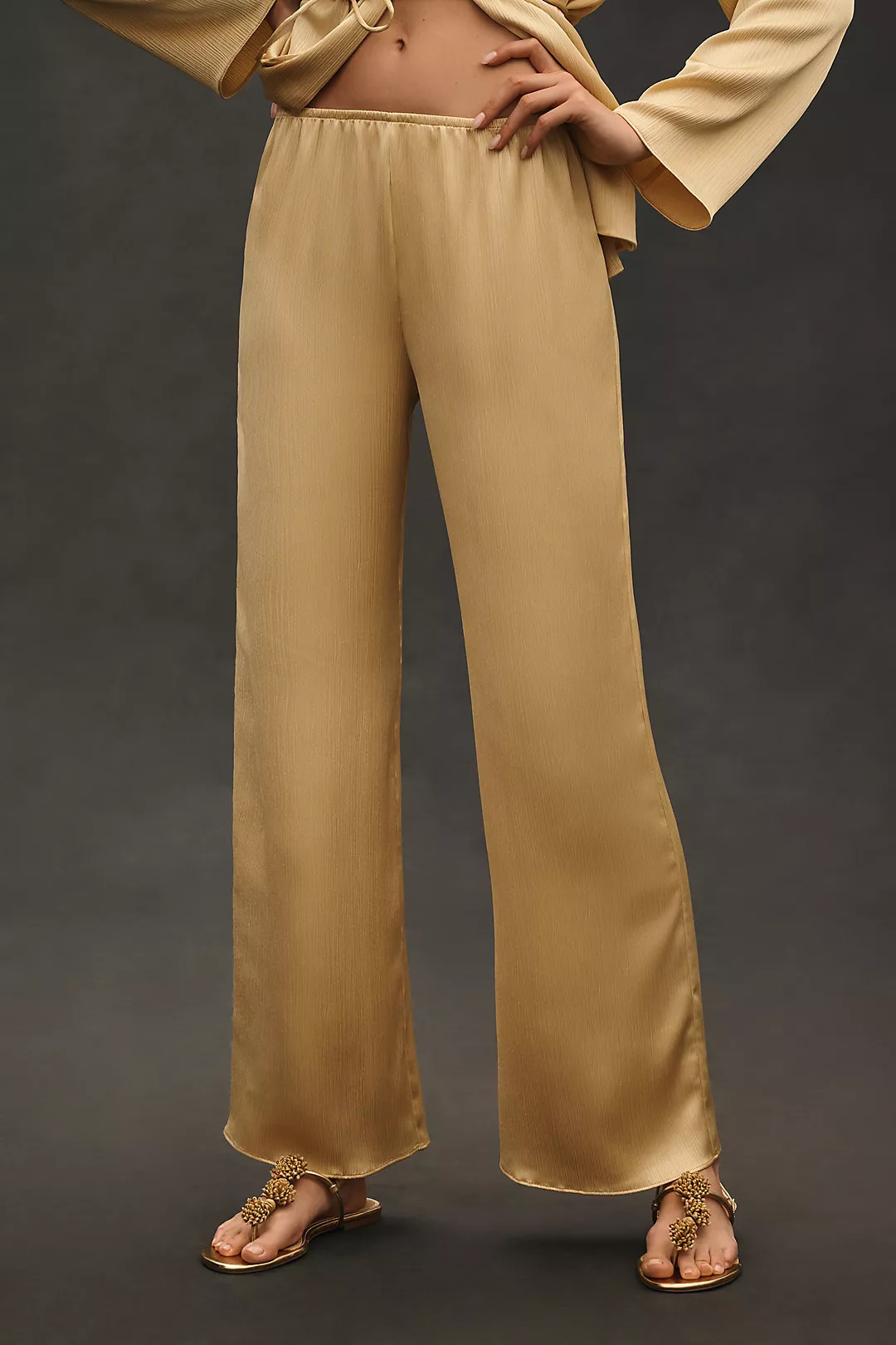 Mare Mare Pleated Satin Pants | Anthropologie (US)