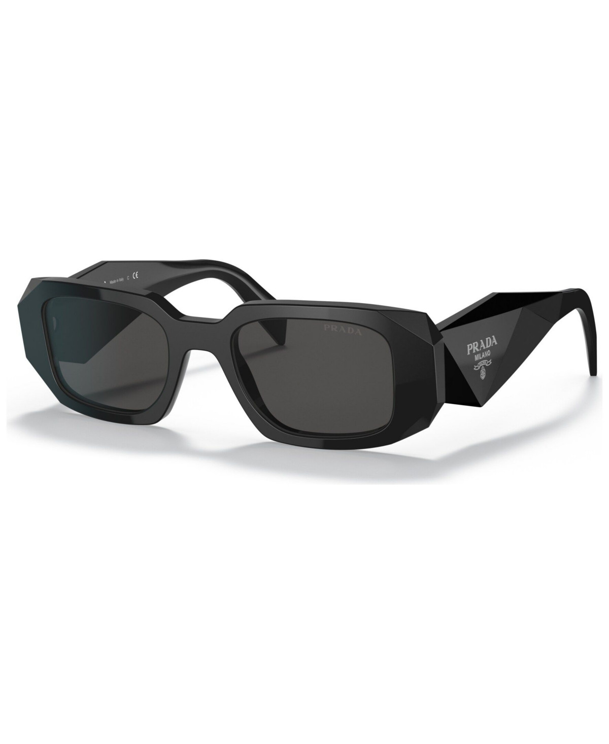 Prada Women's Symbole Rectangular Sunglasses, PR17WS - BLACK/DARK GREY | Macy's