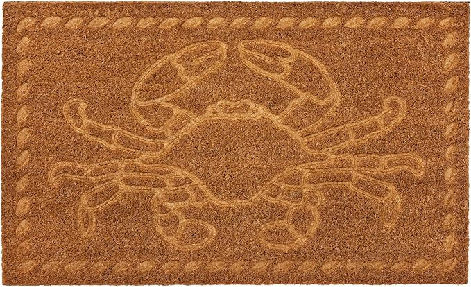 HF by LT Crab Embossed 100% Coir Doormat, 18 x 30 inches, Naturally Durable, PVC-Backing, Sustain... | Amazon (US)
