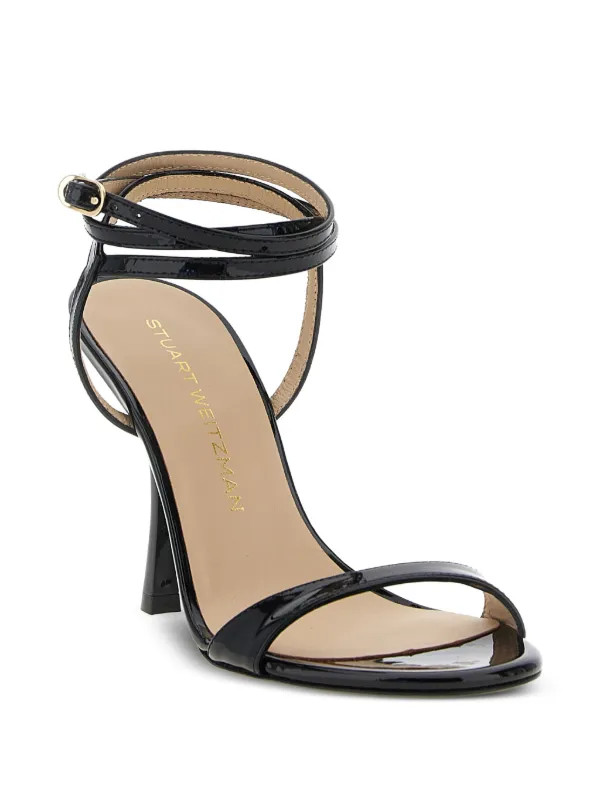 Stuart Weitzman 100mm Nudist wrap-ankle Sandals | Black | FARFETCH | Farfetch Global