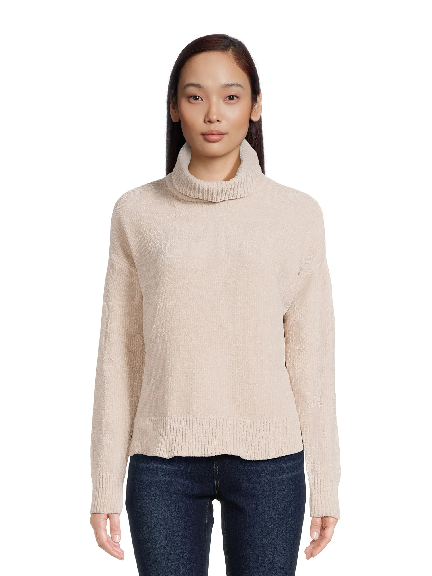 Time and Tru Women's Chenille Turtleneck Pullover Sweater, Midweight, Sizes S-XXXL | Walmart (US)