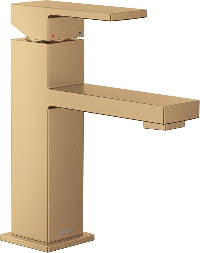 Moen Revyl Bronzed Gold One-Handle Single Hole Modern Bathroom Sink Faucet with Optional Deckplat... | Amazon (US)