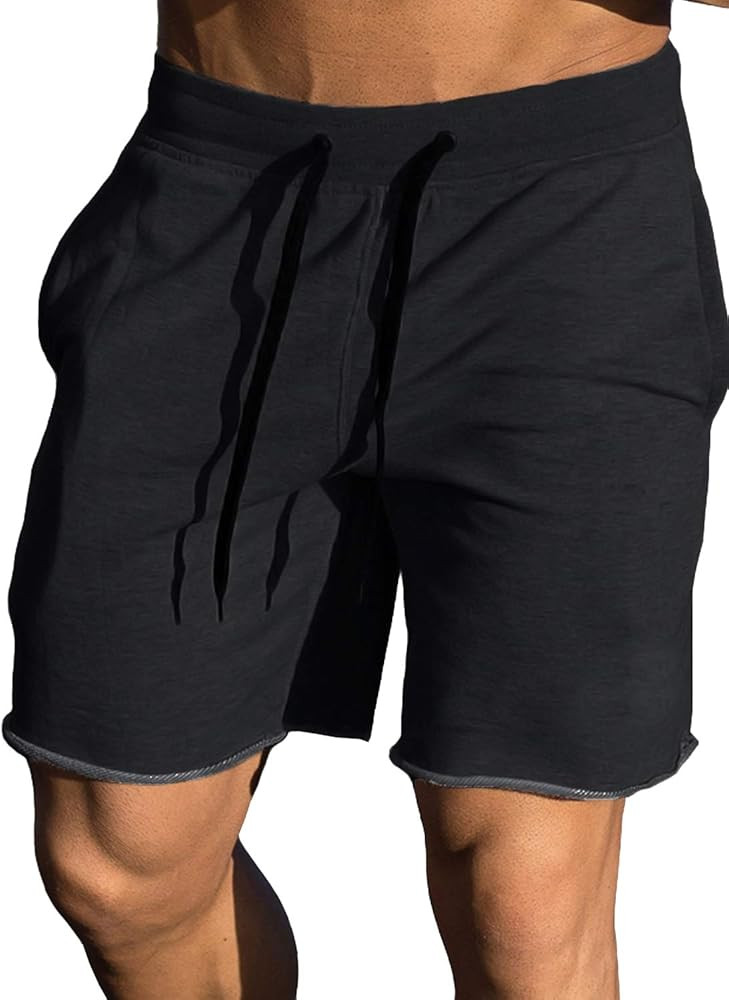 Ouber Men's 7'' Gym Workout Sweat Shorts Bodybuilding Running Training Jogging Shorts | Amazon (US)