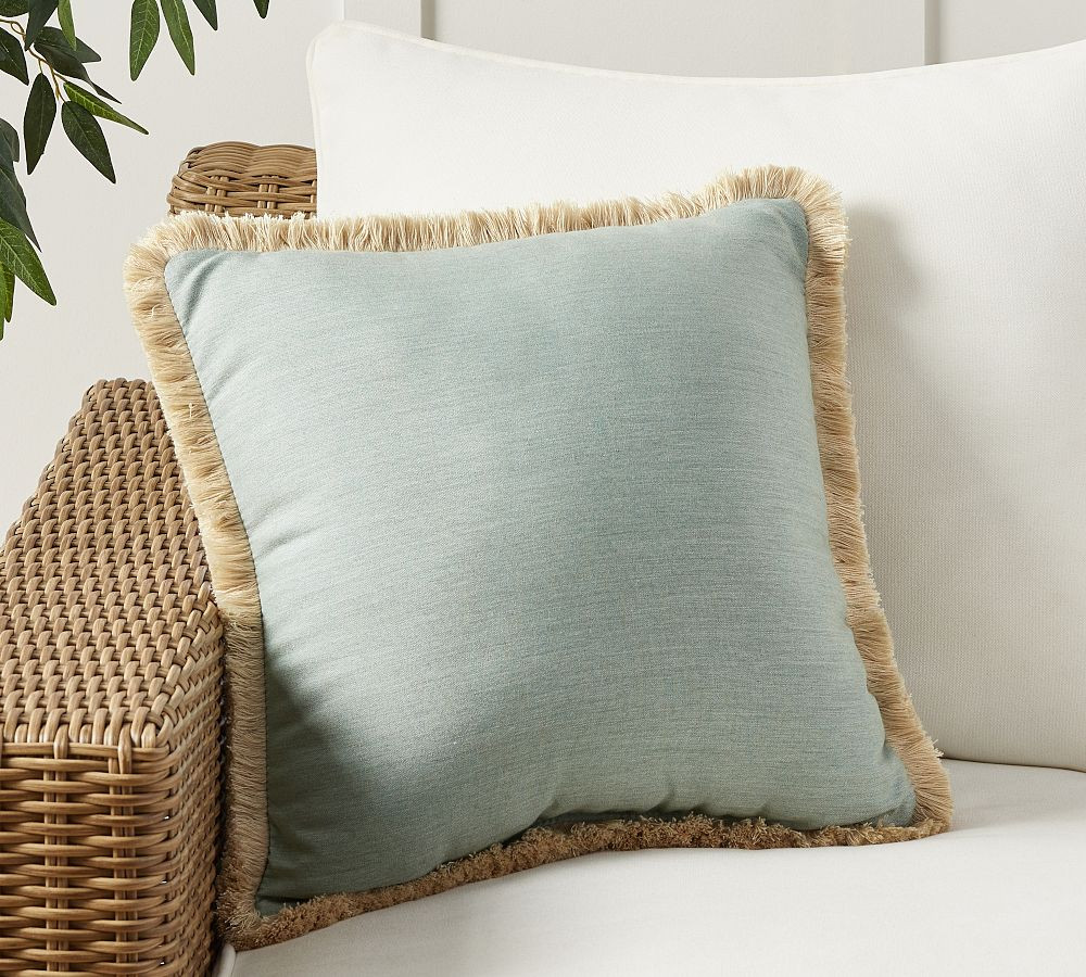 Sunbrella® Solid Fringe Outdoor Pillow | Pottery Barn (US)