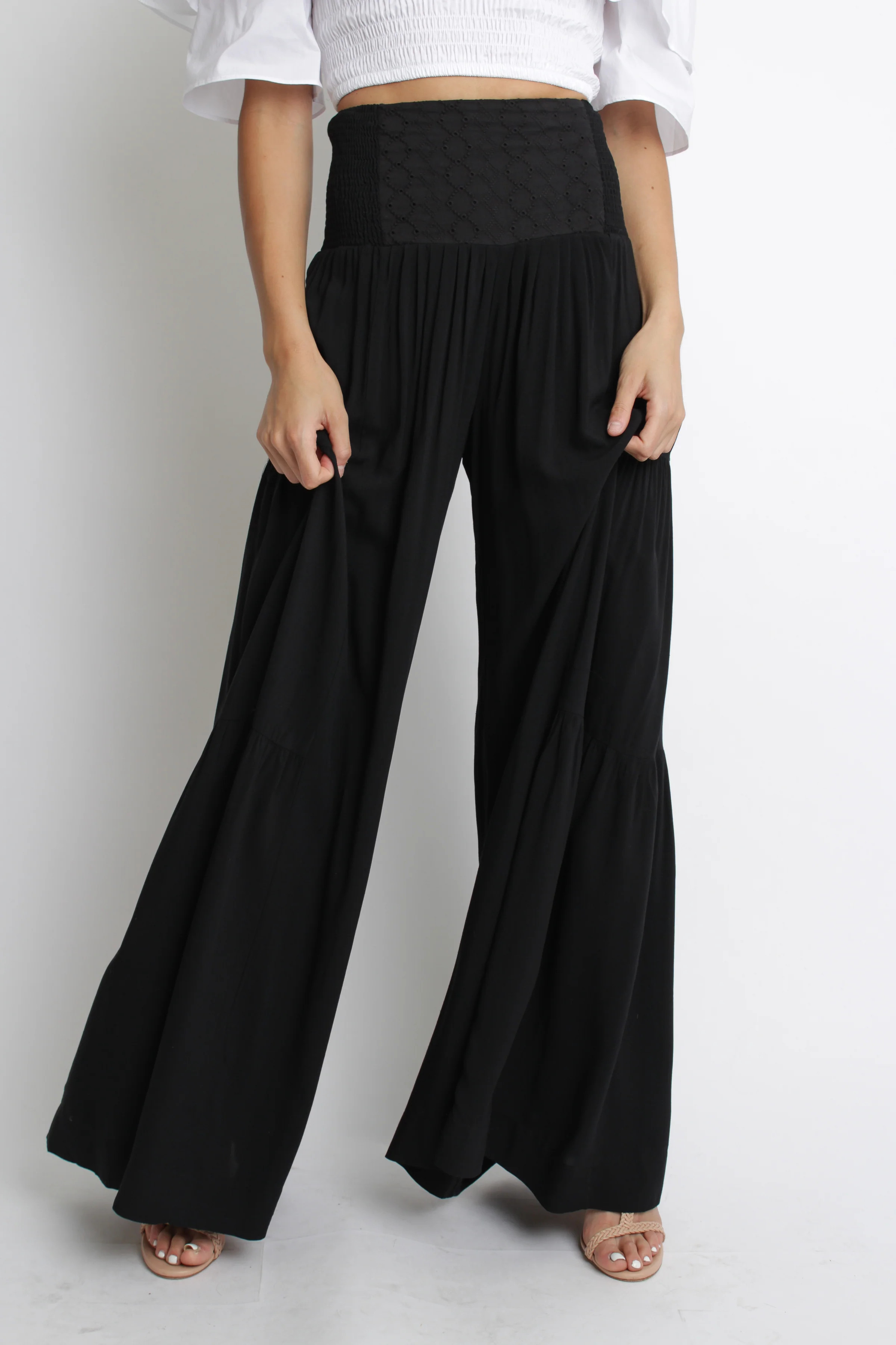 Maldives Embroidered Pants Black | Ooh La Luxe