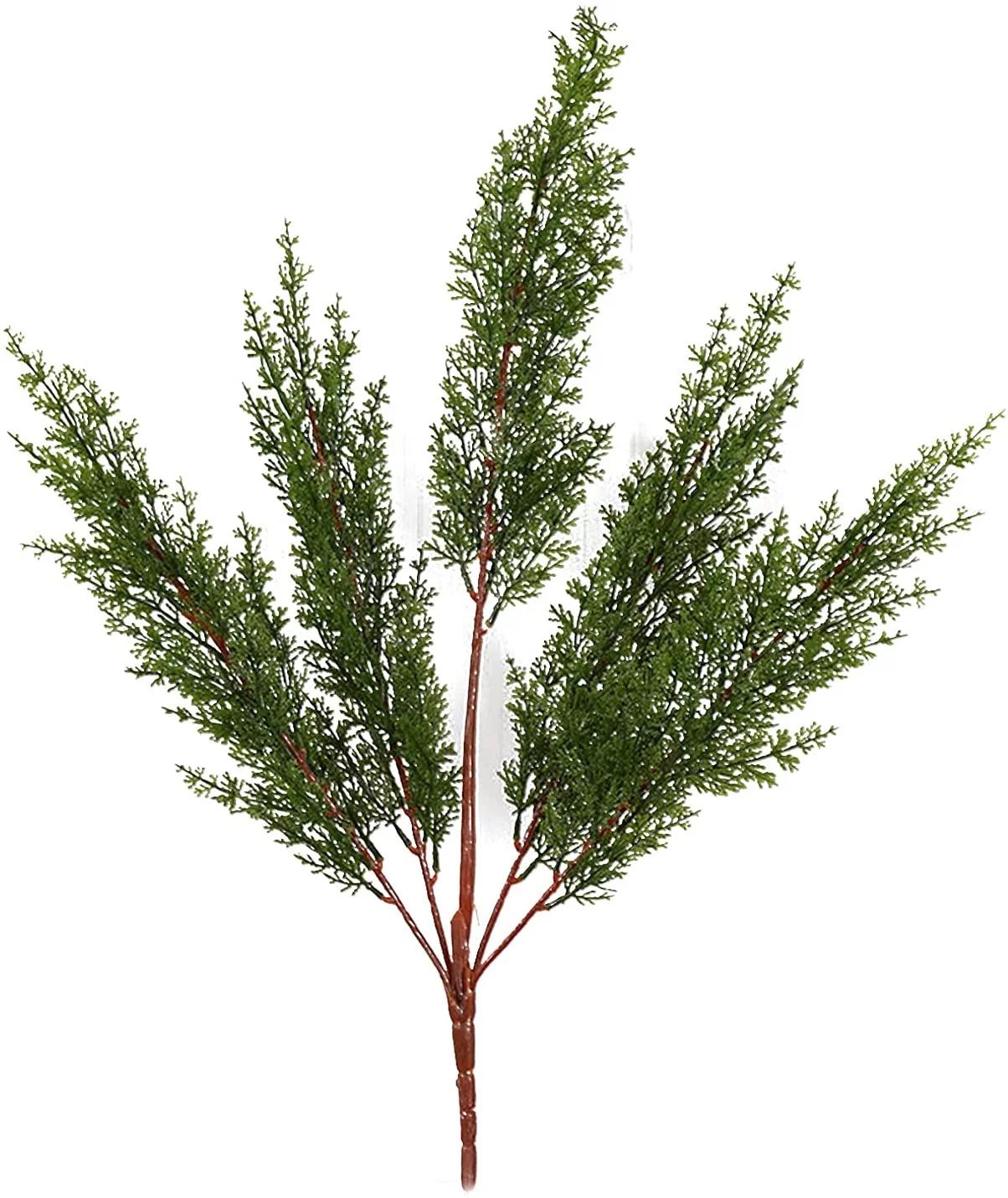 3Pcs Artificial Faux Cedar Branches 20.5In Fake Green Monterey Cypress Bush Pine Cypress Greenery... | Walmart (US)