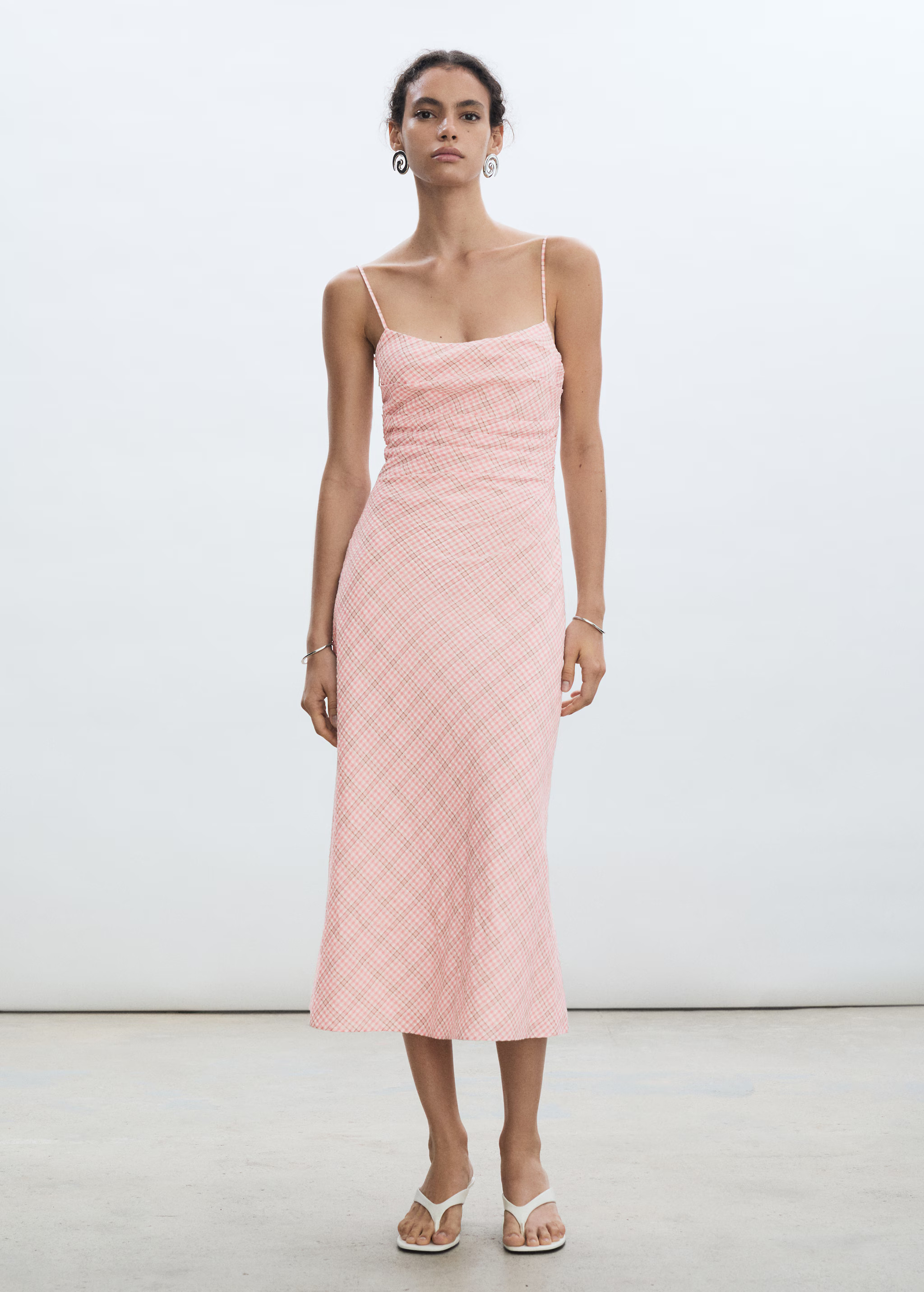 Check-print midi-dress - Women | MANGO USA | Mango (US/MX/AU)