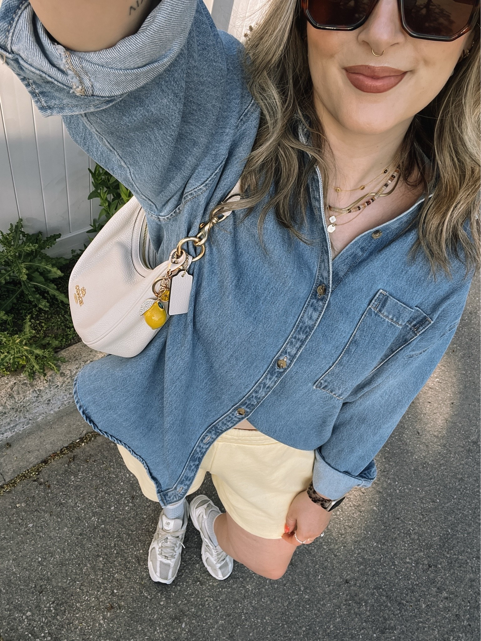 Comfy casual spring to summer outfit! Wearing my usual size L in both the denim shirt and butter yellow shorts. Canadian Old Navy links are under “similar products”. New Balance sneakers are so comfy for walking but run a little big, I’m a 9.5-10 and wear a 9.

#LTKmidsize #LTKstyletip #LTKsummer