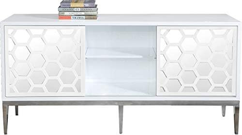 Meridian Furniture Zoey Collection Modern | Contemporary Mirrored Sideboard Buffet, Rich Chrome S... | Amazon (US)