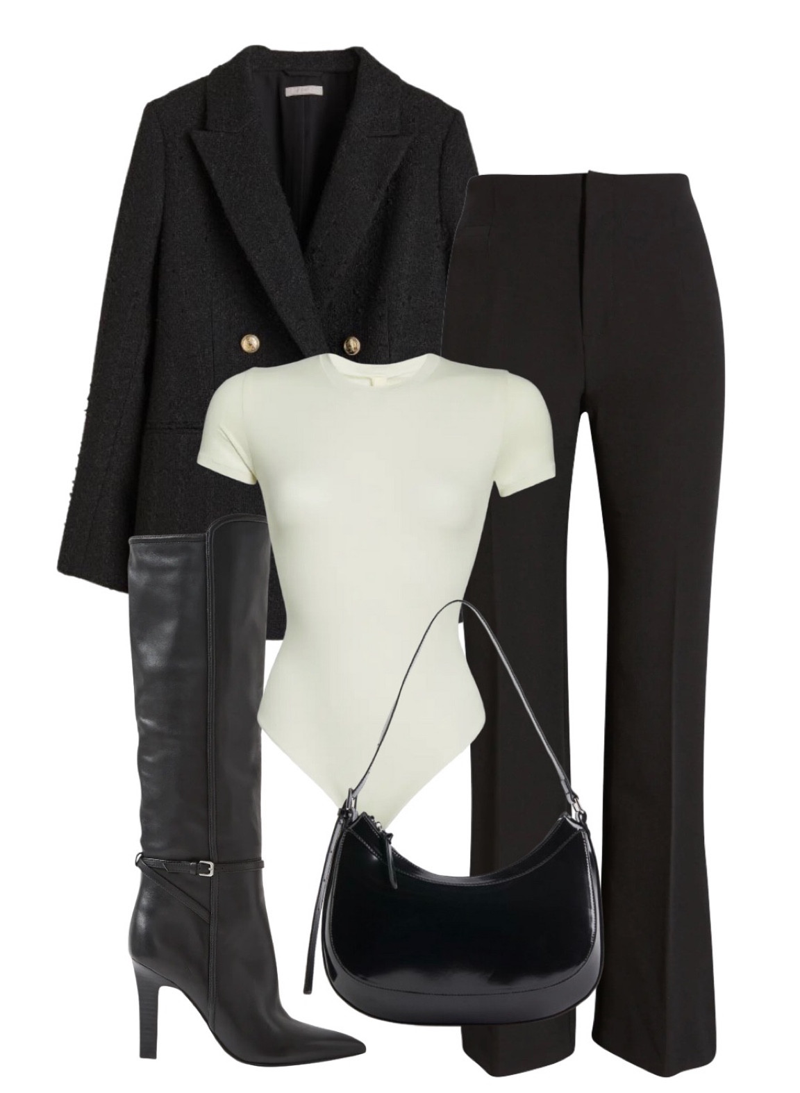 outfit inspo, blazer style, monochrome outfit, neutral style, neutral tones, minimal style, fall wardrobe, transition outfits, bodysuit, flared pants

#LTKSeasonal #LTKstyletip