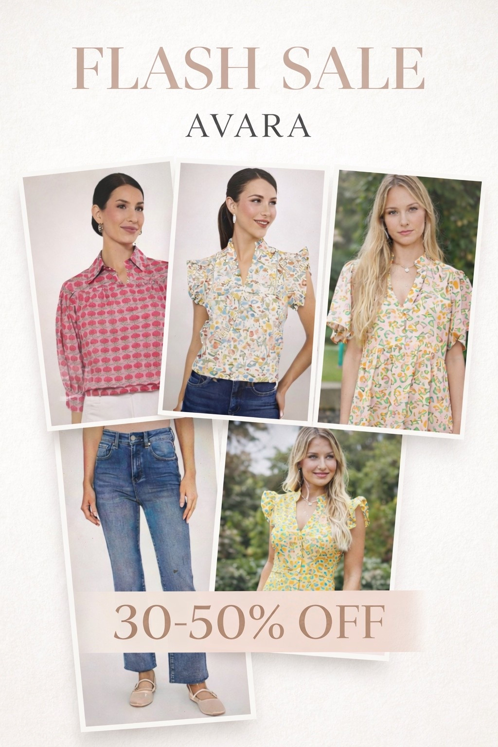 @shopavara 30% to 50% off some of my favorite spring items, stylish dresses, cute tops, and comfortable jeans. So many great options for upcoming events graduation, Mother's Day, wedding guest looks.  

#LTKSaleAlert #LTKMothersDay #LTKWorkwear