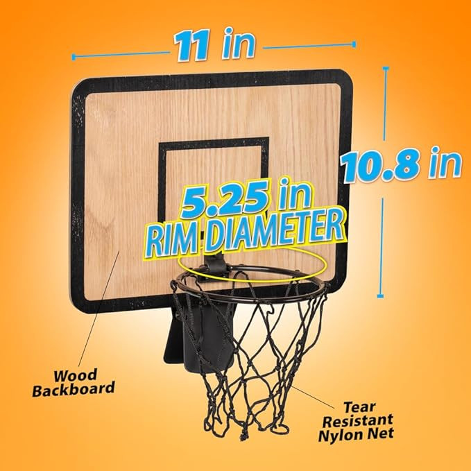 Basketball Trash Can Hoop – Mini Clip On Basketball Hoop with Backboard for Office and Bedroom ... | Amazon (US)