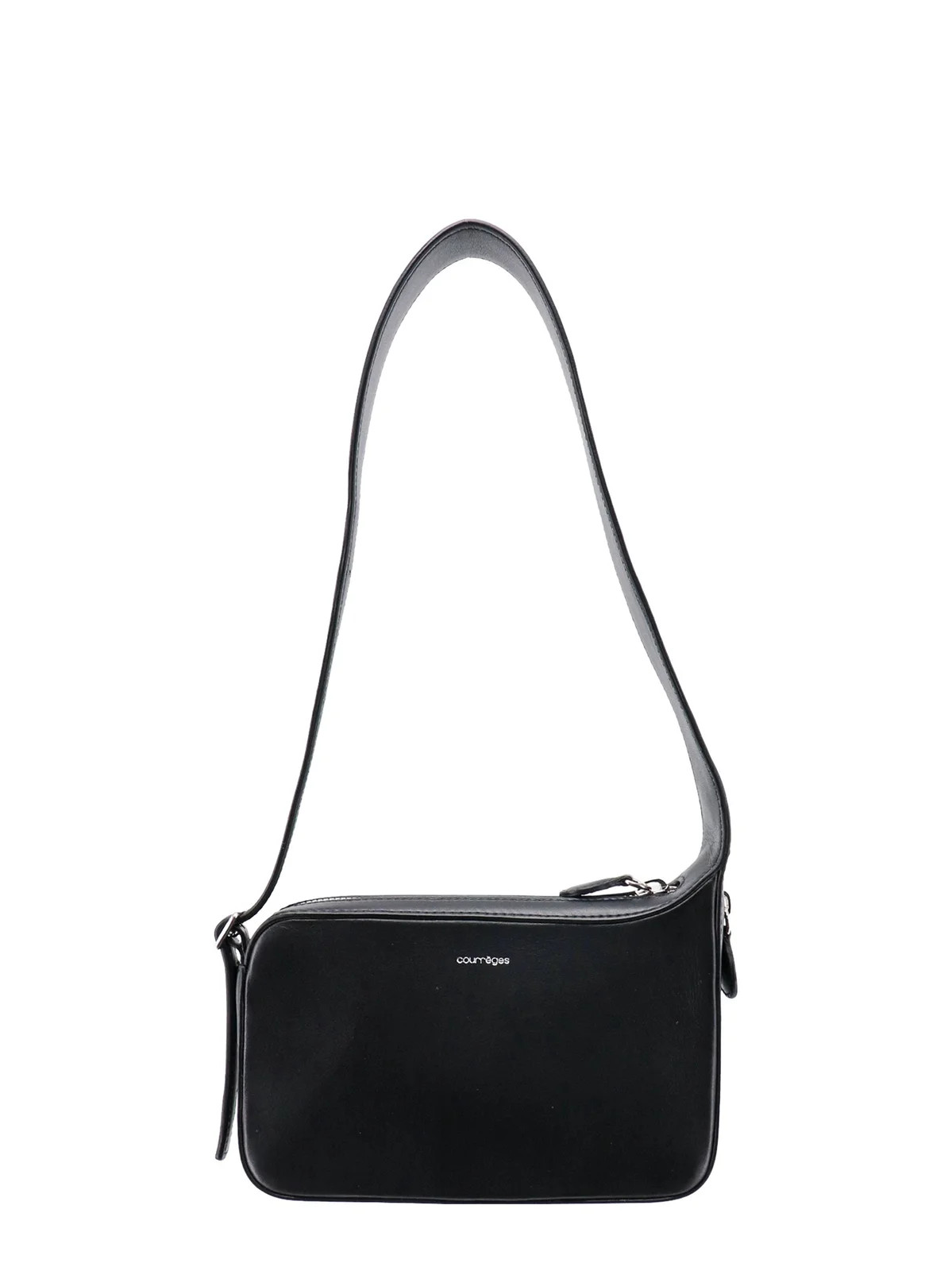 Courrèges Logo Printed Zipped Shoulder Bag | Cettire Global