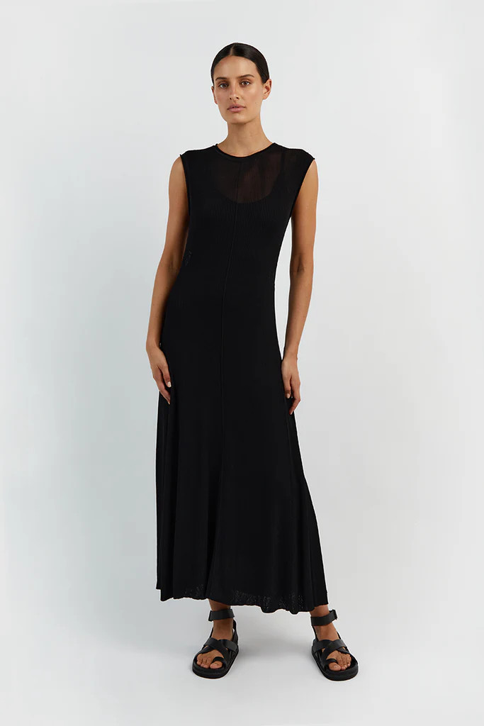 BLAIR BLACK KNIT MAXI DRESS | DISSH