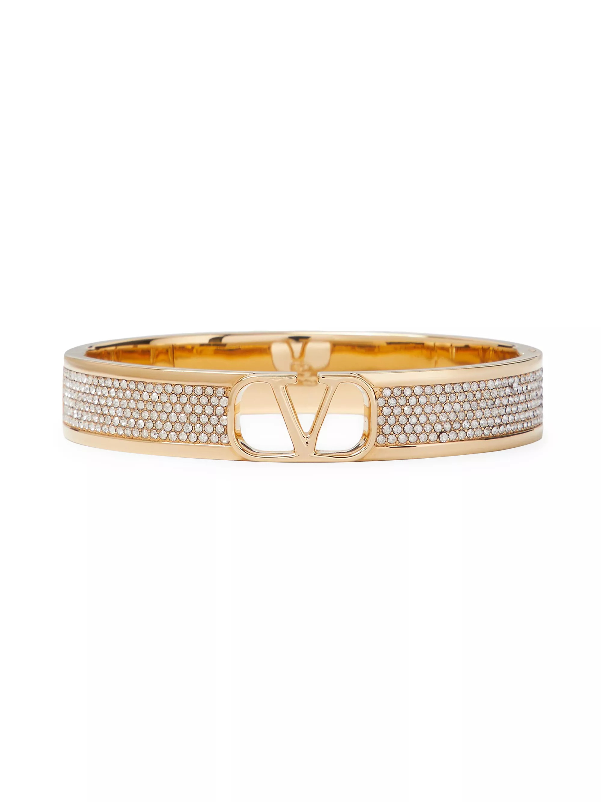 VLogo Signature Metal And Swarovski® Crystal Bangle | Saks Fifth Avenue