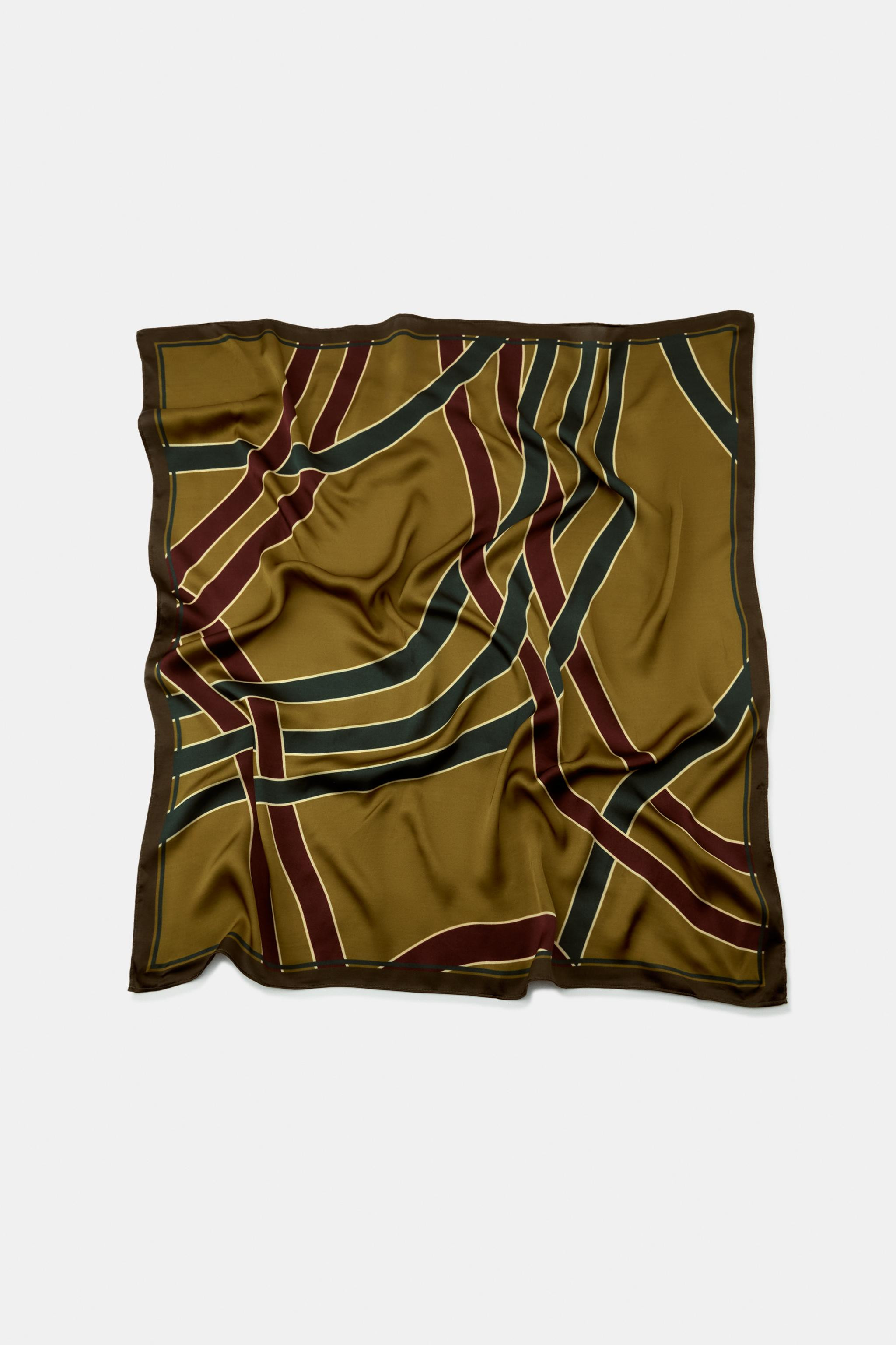 100% VISCOSE PRINTED STRIPED SCARF | Zara US