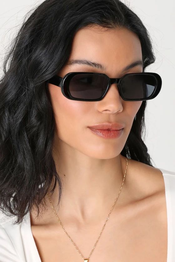 Beyond Modern Black Small Rectangle Sunglasses | Lulus (US)