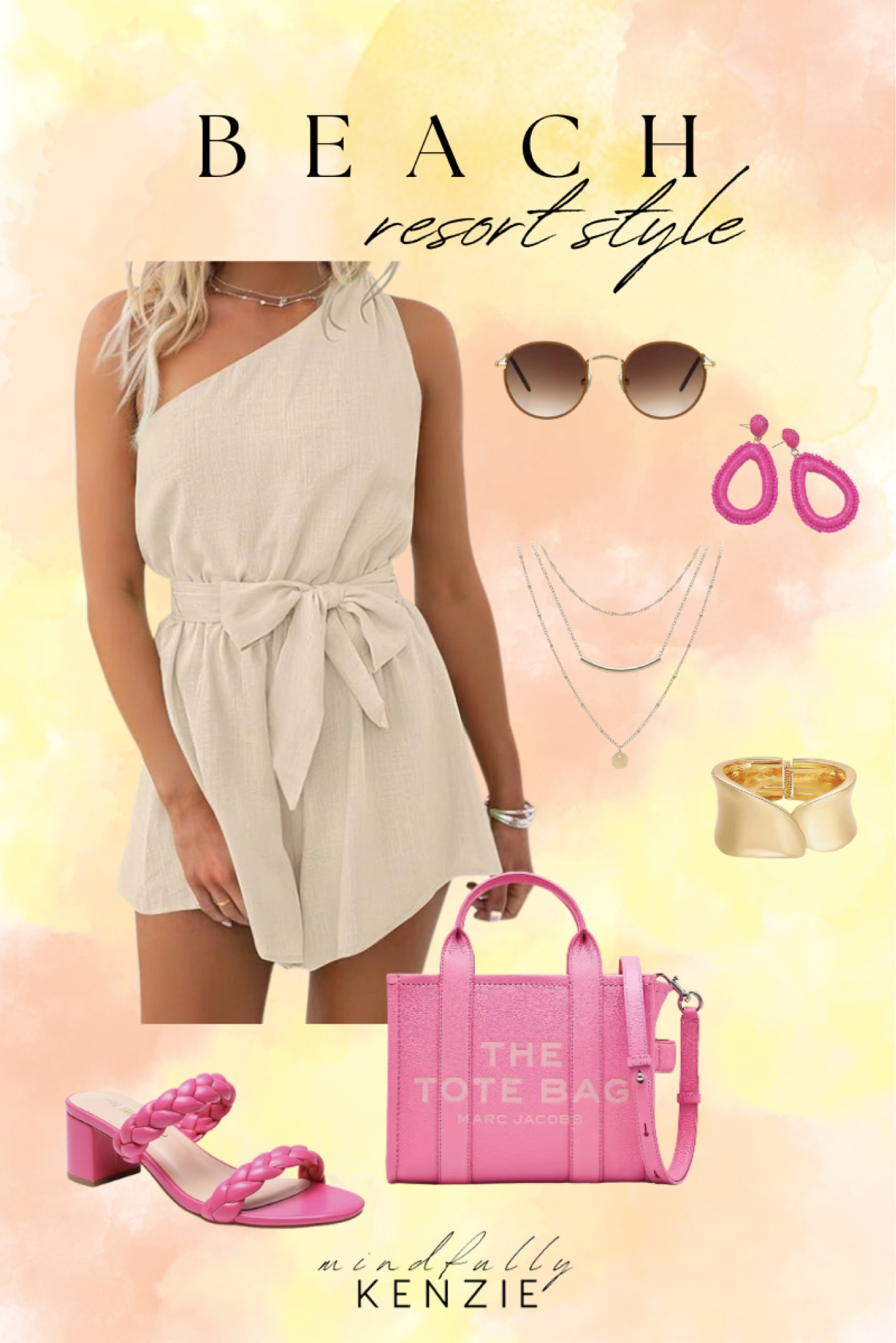 Beach Resort Style 

Beige romper  pink accessories  gold accessories  pink handbag  pink heels  sunglasses  summer style  vacation style  beach vacation fashion  summer wear

#LTKSeasonal #LTKStyleTip #LTKTravel