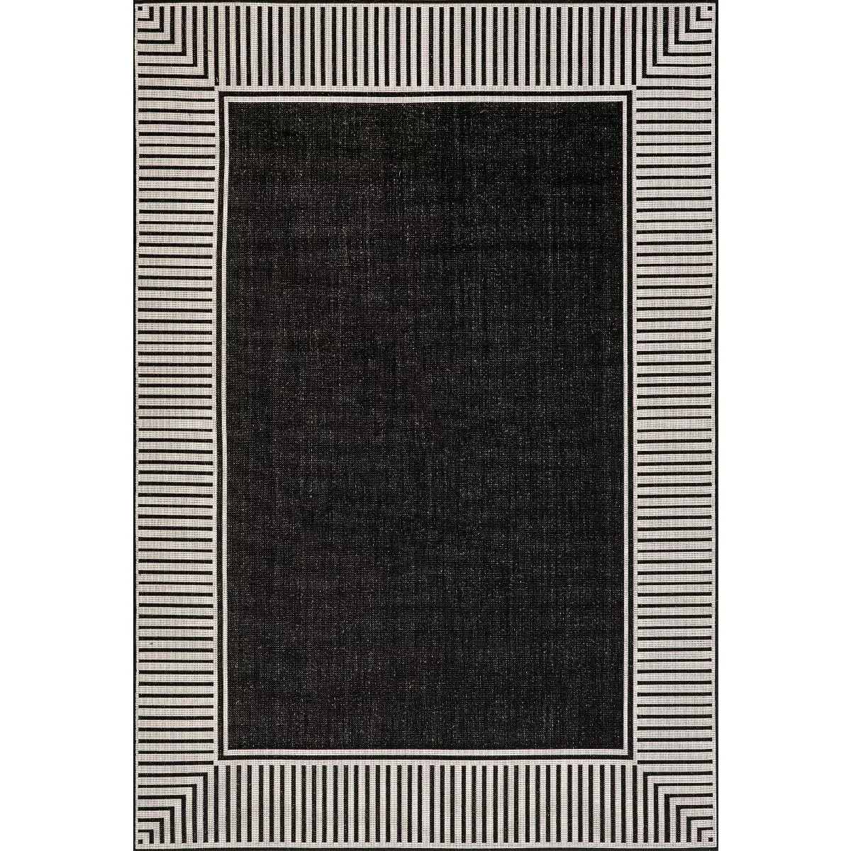 Nuloom Asha Simple Striped Indoor/Outdoor Area Rug, 9' 6" x 12', Black | Target