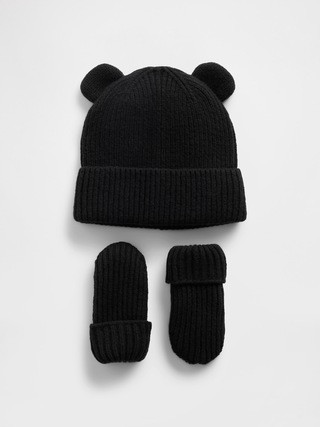 Baby & Toddler CashSoft Bear Beanie & Mittens Set | Gap (US)