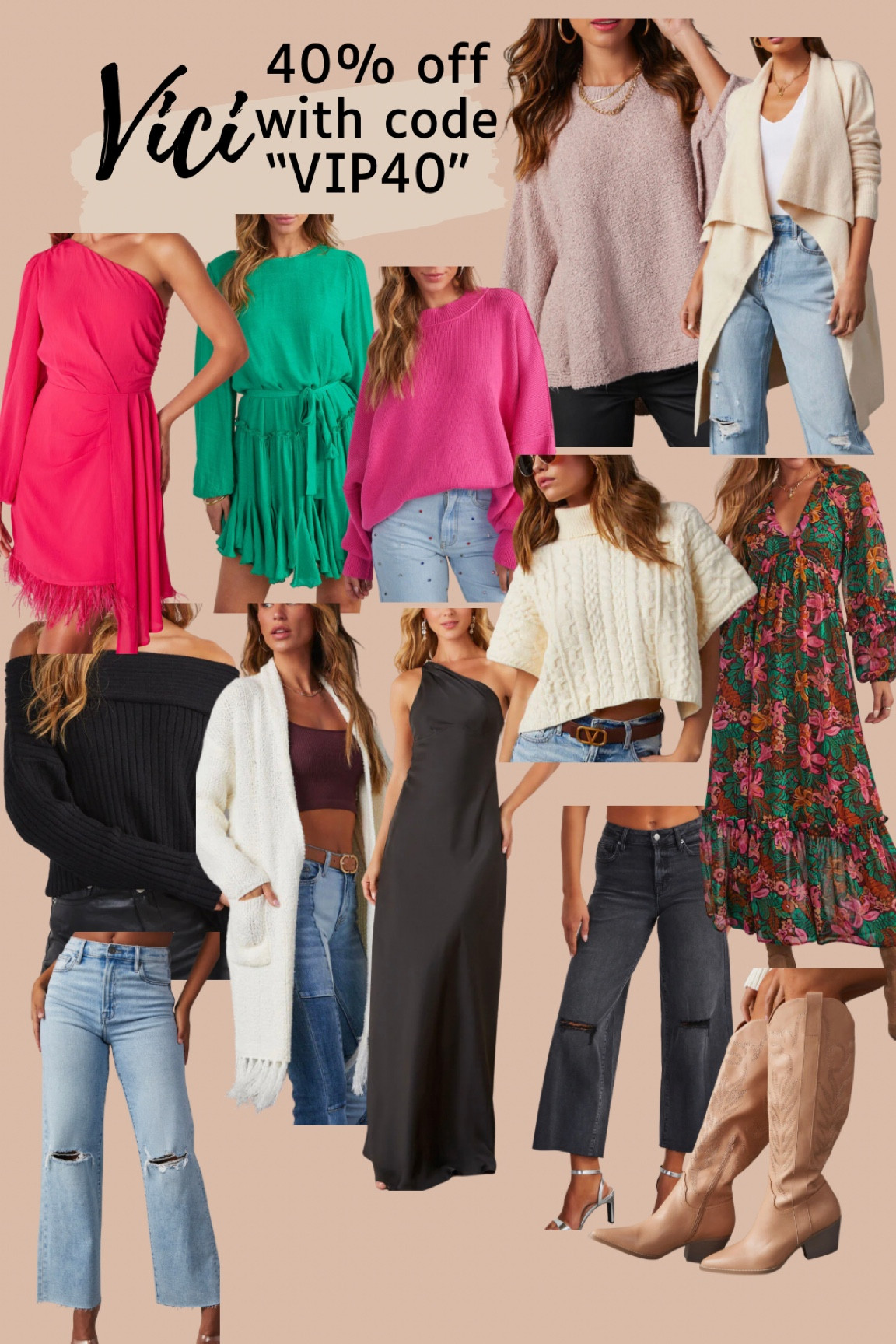 Obsessed with all of this from VICI! And using code “VIP40” gets you 40% off! Sweaters • straight legged jeans • cardigans • sale alert • one shoulder dress • Christmas dress • holiday dress 

#LTKCyberWeek #LTKSeasonal #LTKsalealert