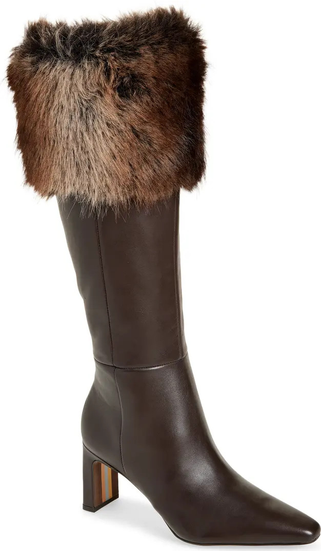 Sylvia Cozy Faux Fur Cuff Knee High Boot (Women) | Nordstrom