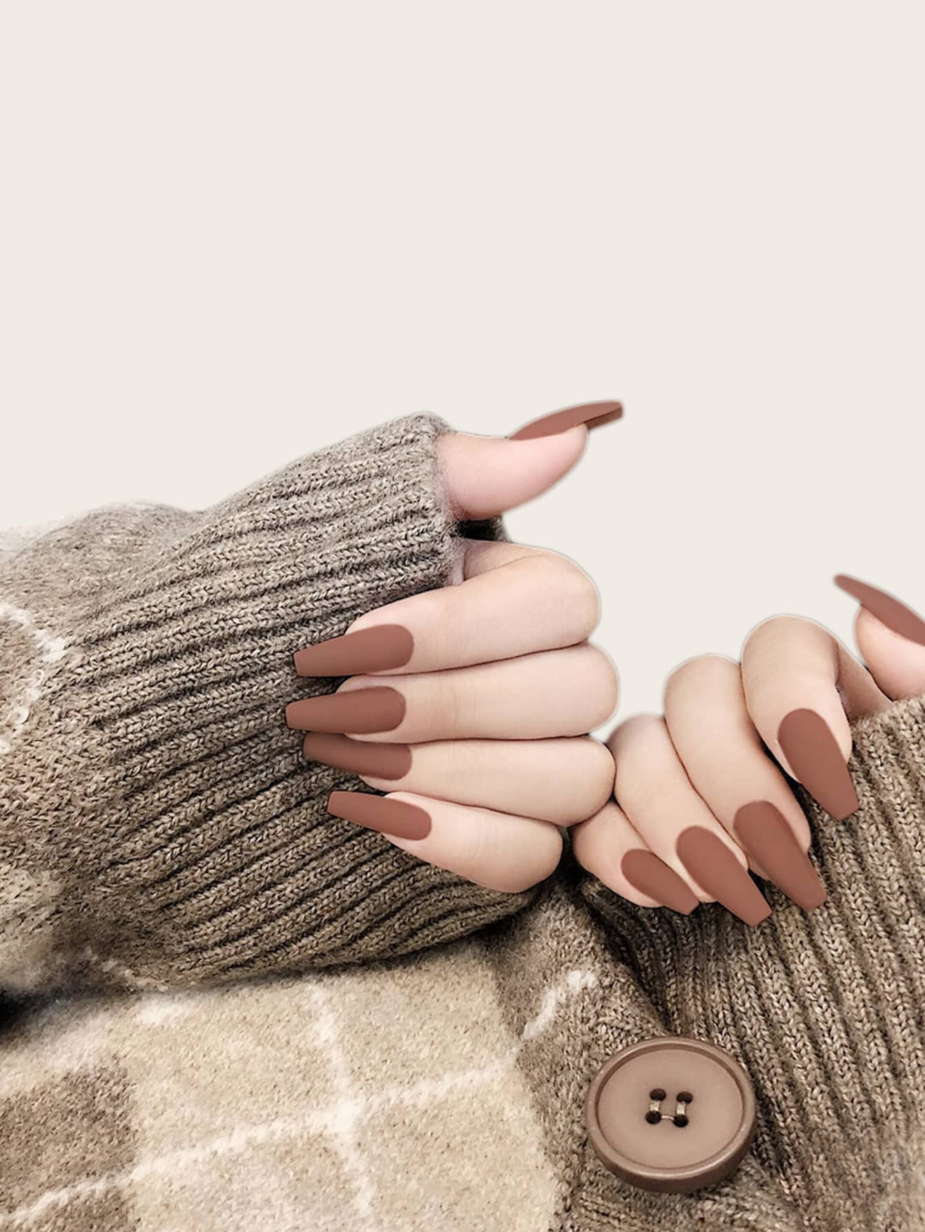 24pcs Solid Fake Nail & 1sheet Tape | SHEIN