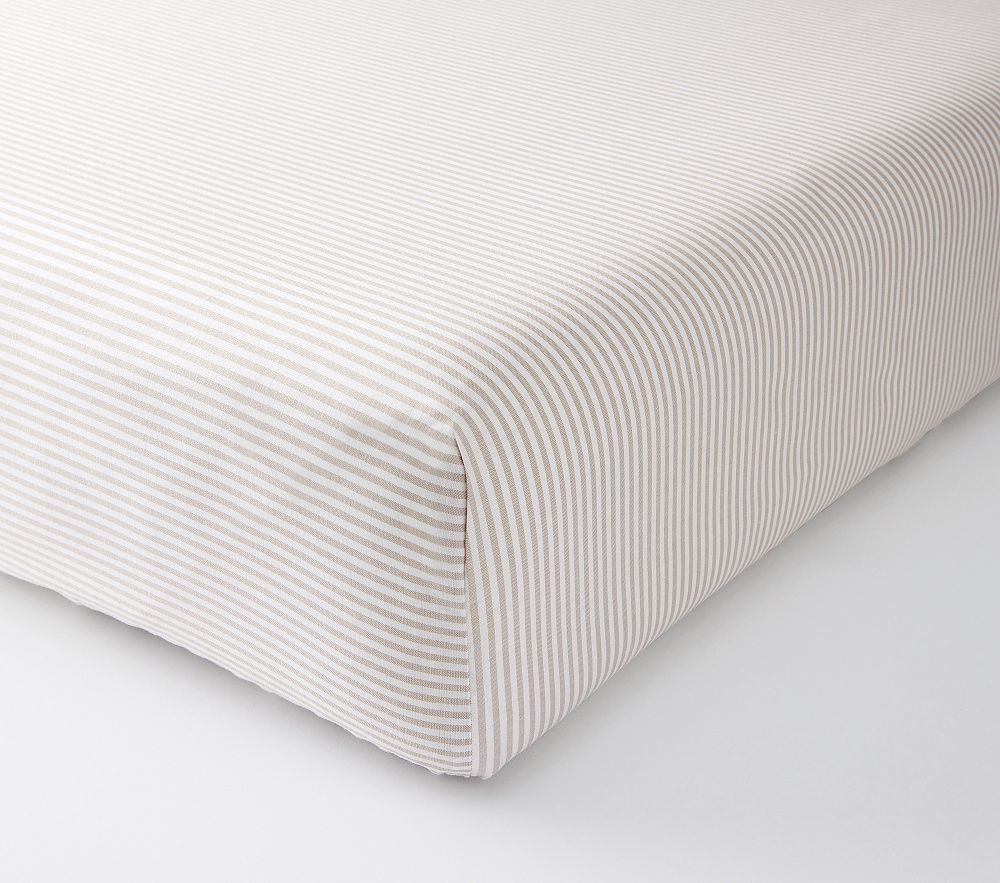 Oxford Stripe Organic Cotton Crib Fitted Sheet | Pottery Barn Kids