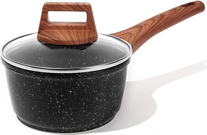 ESLITE LIFE 2 Quart Sauce Pan with Lid Nonstick Small Soup Pot Induction Compatible, PFOA & PTFEs... | Amazon (US)