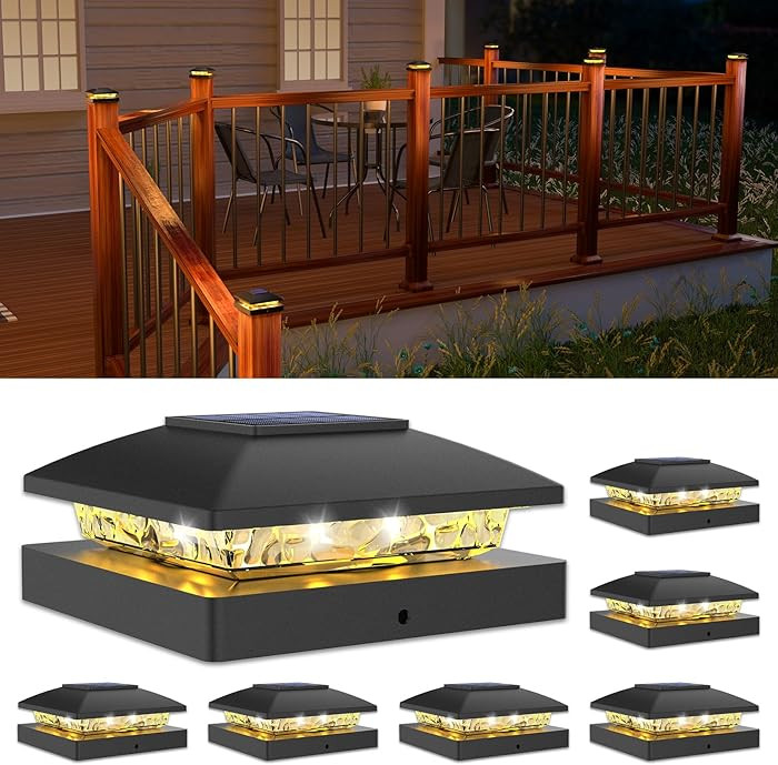 VOLISUN 4x4 Solar Post Cap Light 6pack,Solar Fence - Cap Lights Outdoor Waterproof for Wooden/Vin... | Amazon (US)