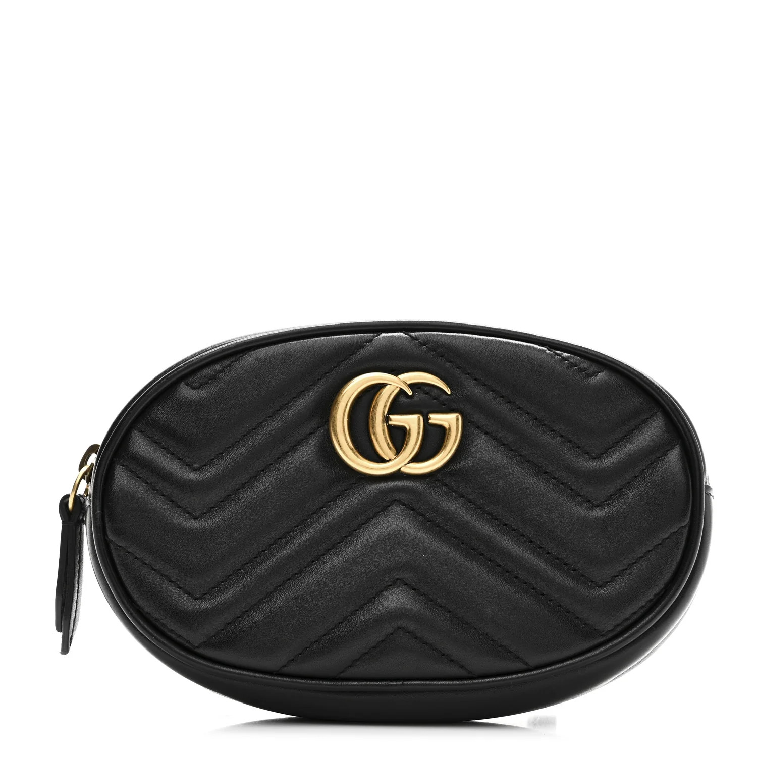 Calfskin Matelasse GG Marmont Belt Bag Black | FASHIONPHILE (US)
