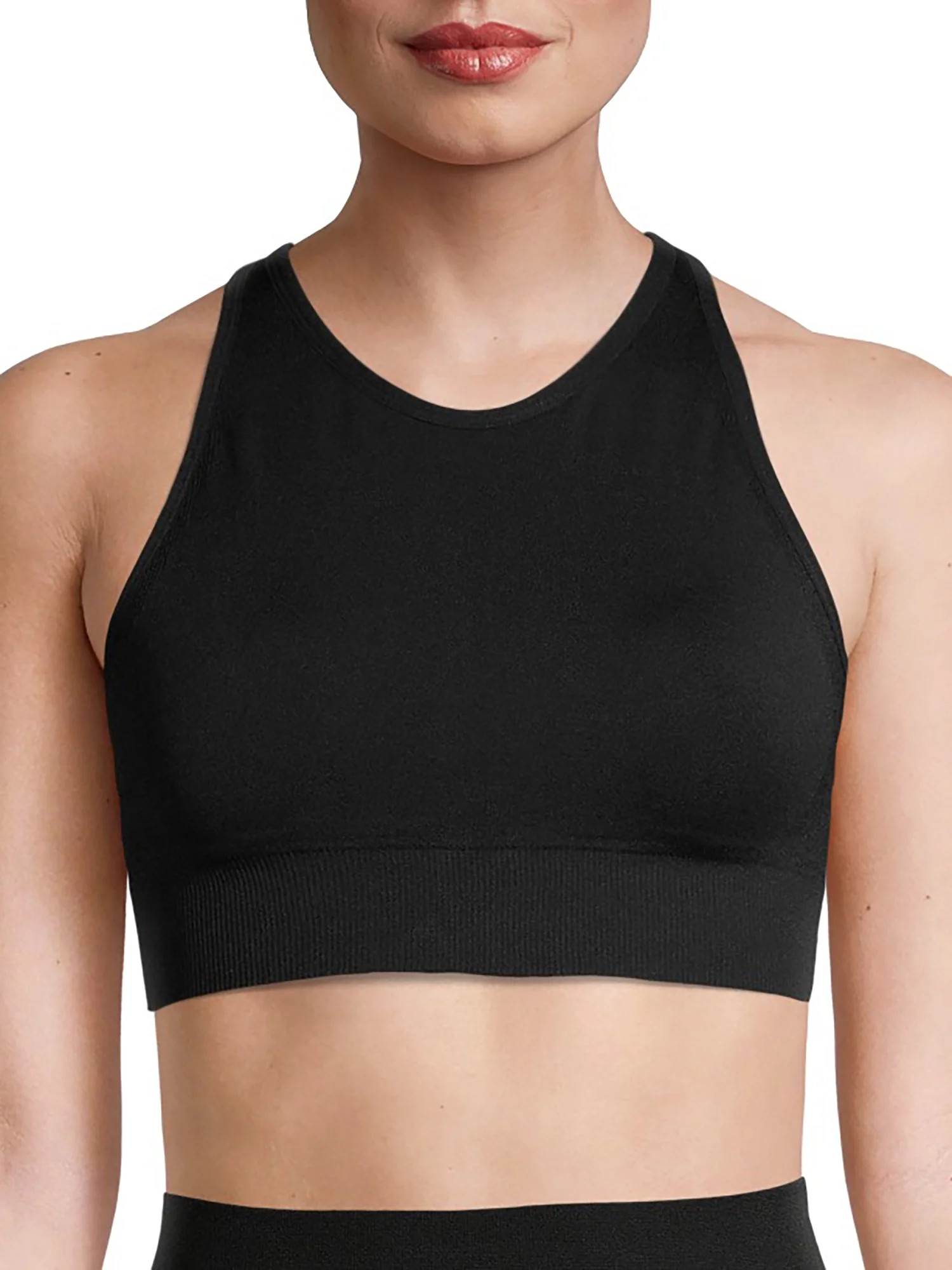 Avia Women’s Medium Support Seamless High Neck Strappy Back Sports Bra - Walmart.com | Walmart (US)
