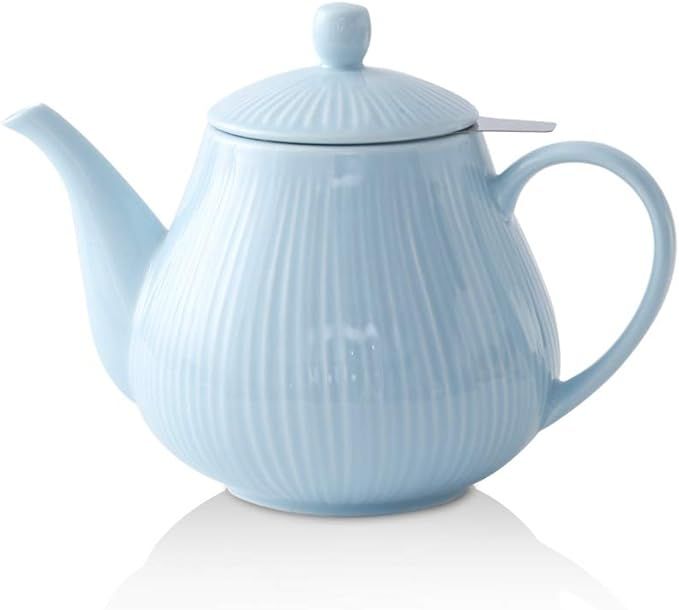 KOOV Ceramic Teapot with Infuser, 40 ounce Tea Pot with Infuser for Loose Tea, Large Enough For 6... | Amazon (US)