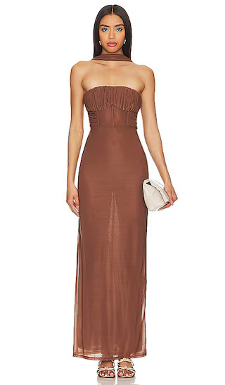 Vittoria Maxi Dress in Chocolate | Revolve Clothing (Global)