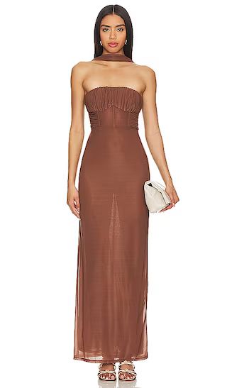 Vittoria Maxi Dress in Chocolate | Revolve Clothing (Global)