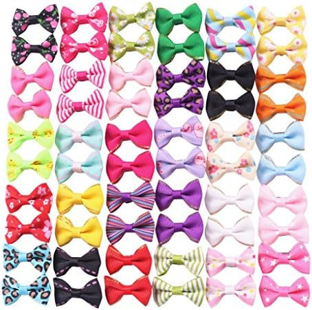 YAKA 60PCS (30 Paris) Cute Puppy Dog Small Bowknot Hair Bows with Metal Clips Handmade Hair Acces... | Amazon (US)