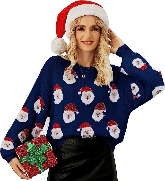 LUBOT 2022 New Ugly Christmas Sweaters for Women Men Cute Fuzzy Funny Wintertime and Holiday Part... | Amazon (US)
