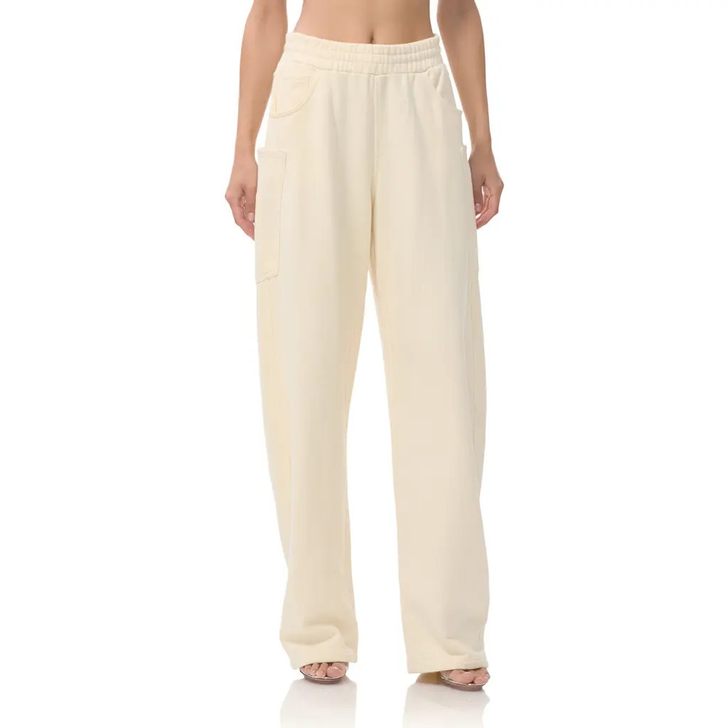 AFRM Ryan Cotton Barrel Sweatpants in Vintage White at Nordstrom, Size X-Small | Nordstrom
